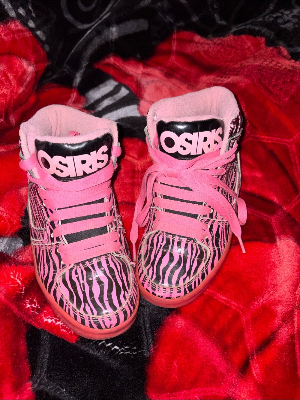 Pink Zebra Stripe Osiris Shoes